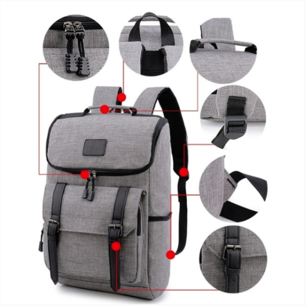 Mens "Nathan" Vintage Casual Backpack - Picture 3 of 5